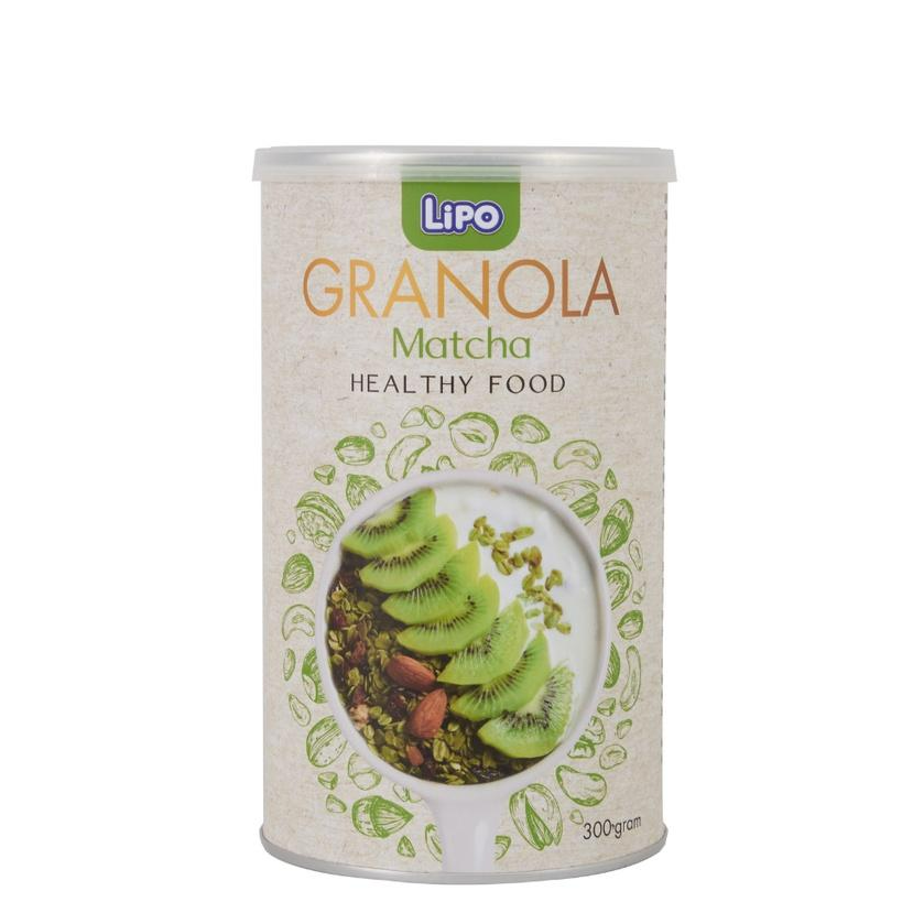 Ngũ cốc dinh dưỡng Granola Lipo 300g vị matcha