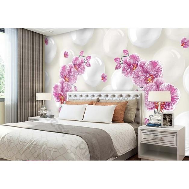 Tranh dán tường Tranh hoa lan nghệ thuật sáng tạo, tranh dán tường 3d hiện đại MS1152365