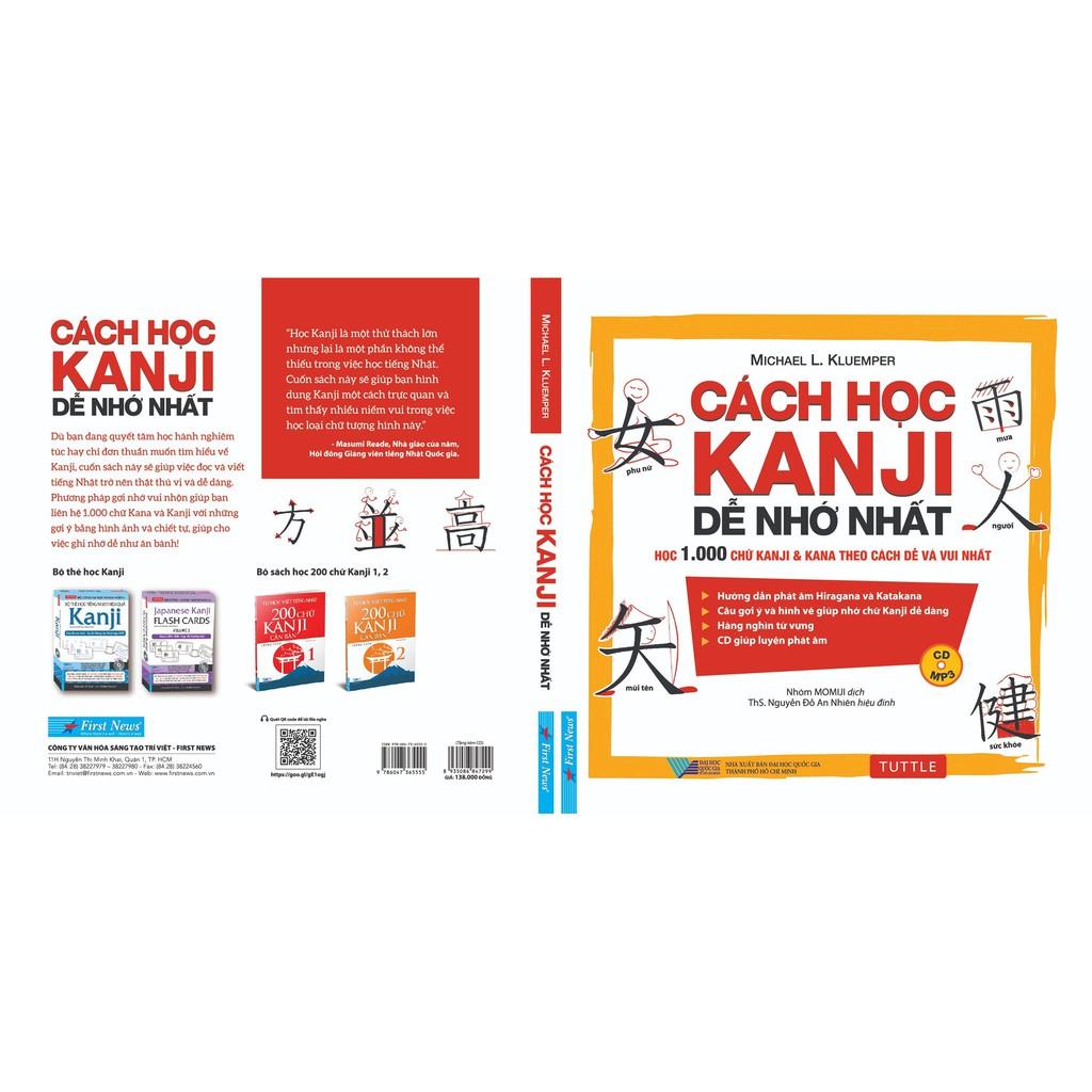 Sách - Cách Học Kanji Dễ Nhớ Nhất ( tặng kèm 1CD) - FirstNews