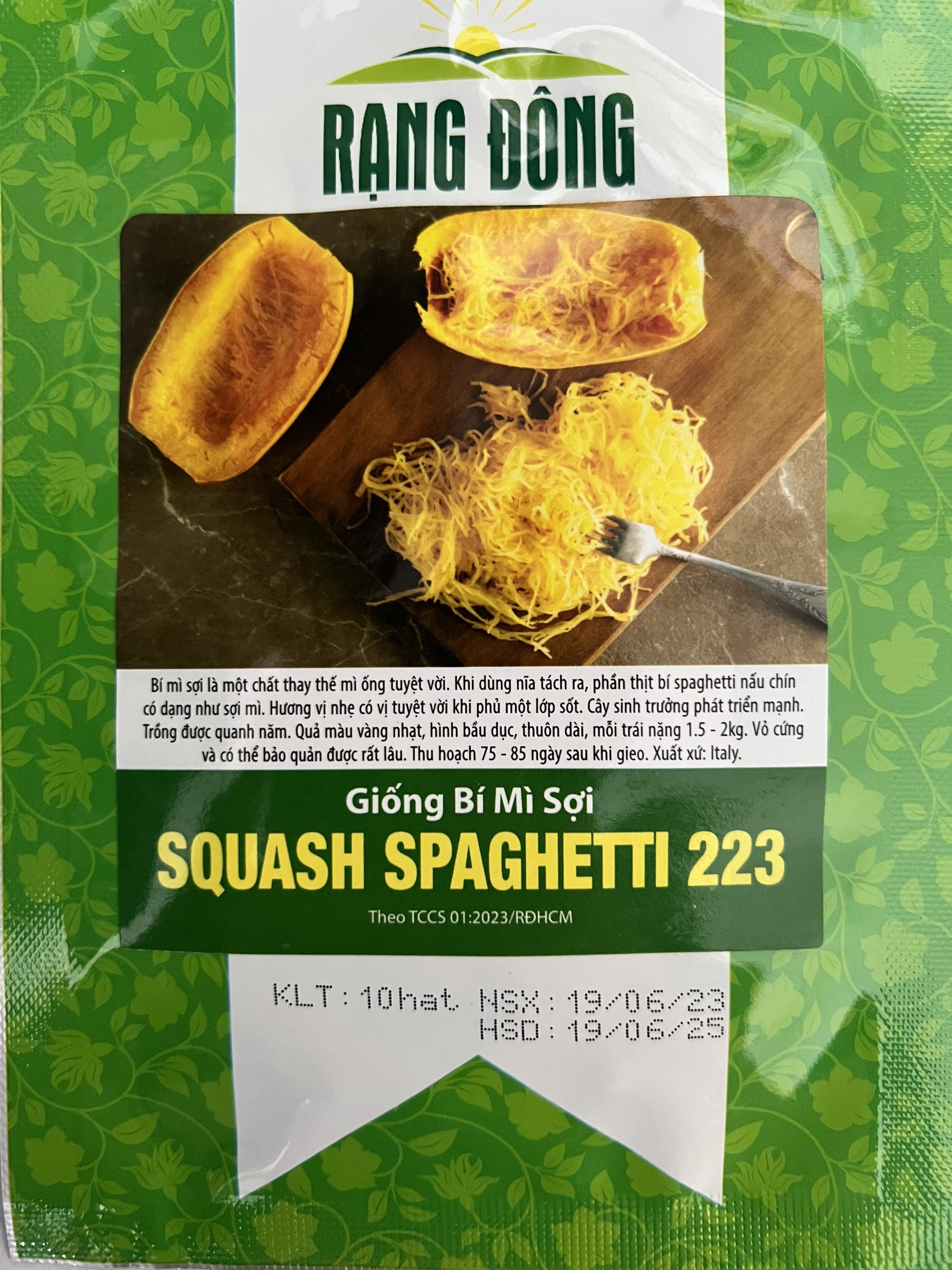 Hạt Giống Bí Sợi Mì SQUASH SPAGHETTI 223 (Gói 10 Hạt)