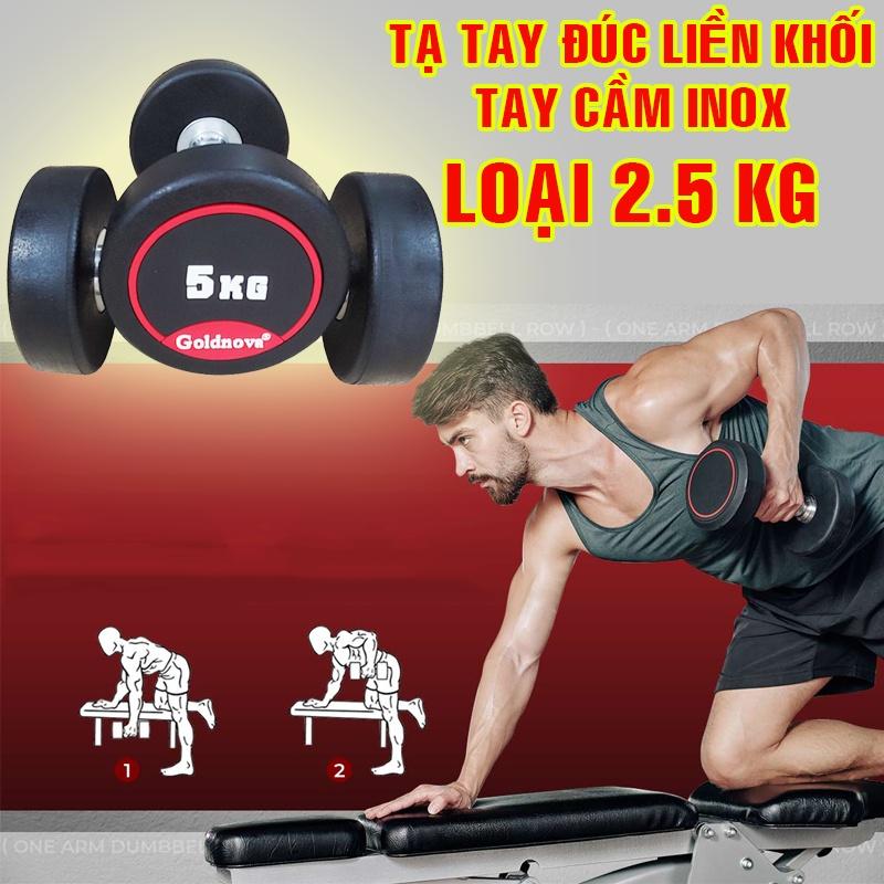 Tạ tay bọc cao su Goldnova loại 2.5kg  (Giá bán của 1 quả tạ)