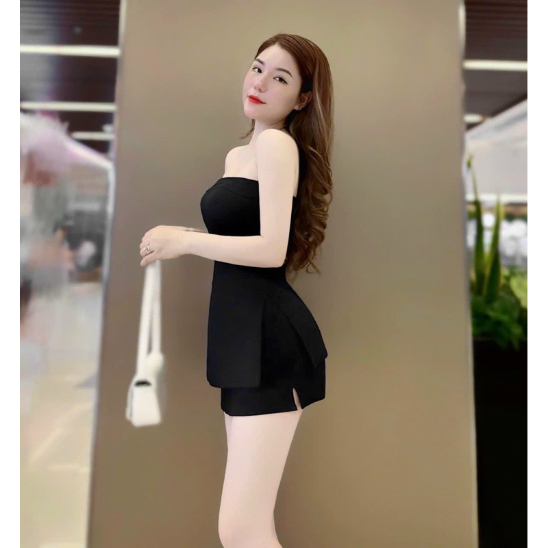 Set Áo Cúp Ngực Xẻ Đùi Kèm Chân Váy