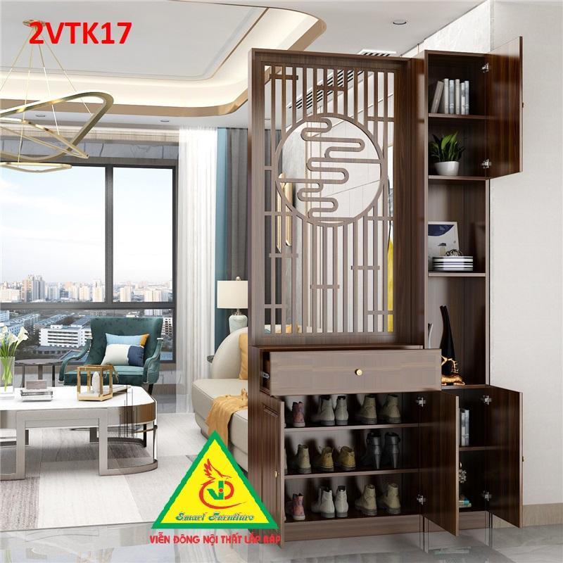 Vách ngăn tủ kệ , vách ngăn phòng khách nhà bếp 2VTK17 - Nội thất lắp ráp Viendong Adv