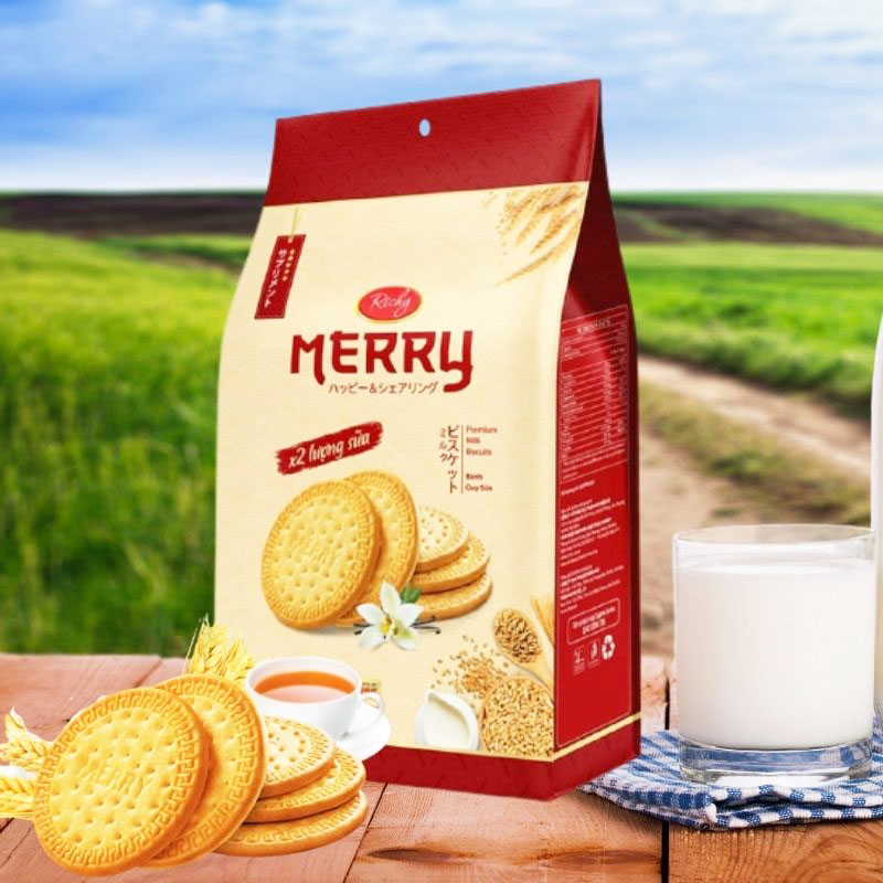 Bánh Quy Sữa Merry Richy Thơm Ngon Giòn Rụm Túi 192g - Bánh | SoSanhGia.vn