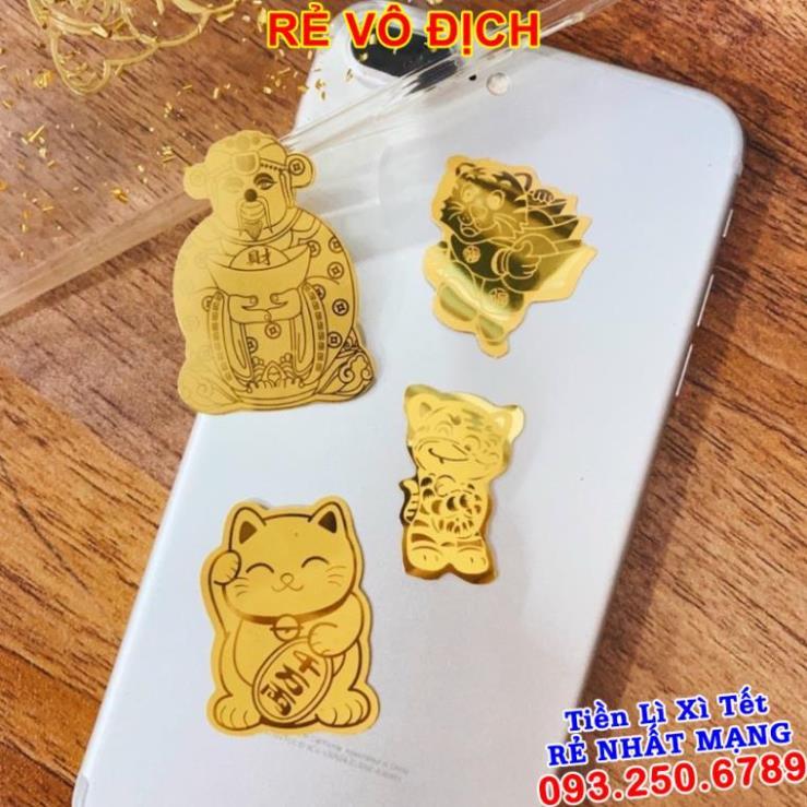 FREE SHIP Miếng Dán Điện Thoại Thần Tài và Hổ thần tài Hổ Vàng Hút Tài Lộc Dùng Dán Điện Thoại