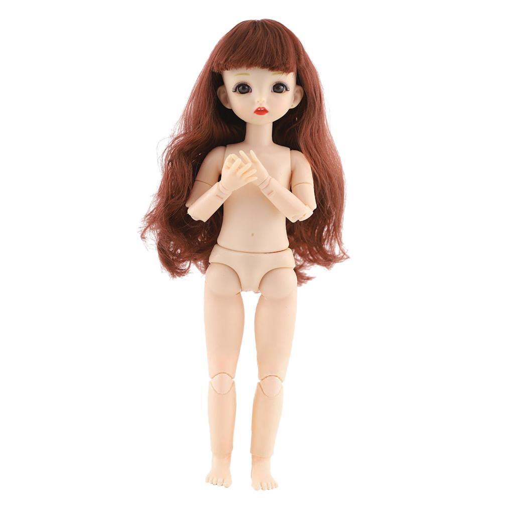 Normal  Jointed 1/6 BJD Girls Doll 3D Big Eyes  DIY Toy Gift