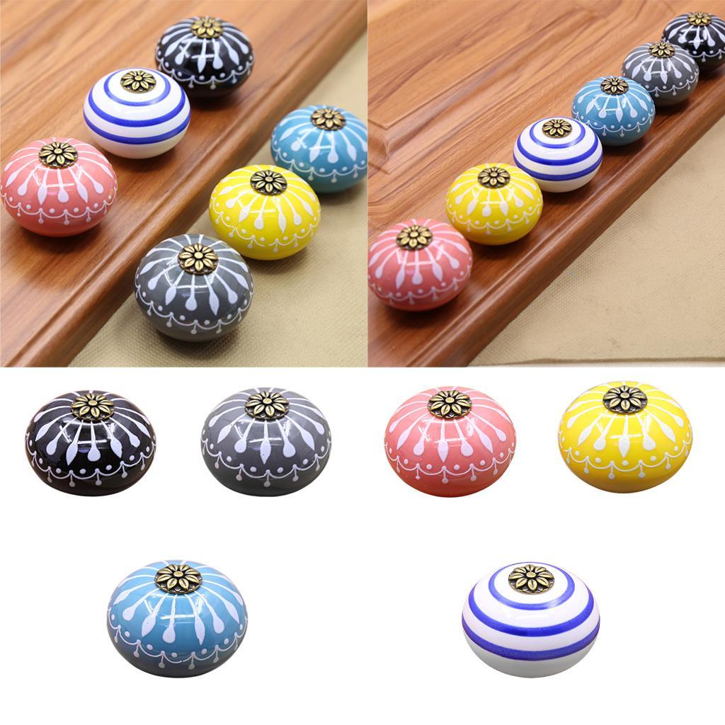 2xCeramic Cabinet Knobs Drawer Furniture Hardware Door Pull Handle Black