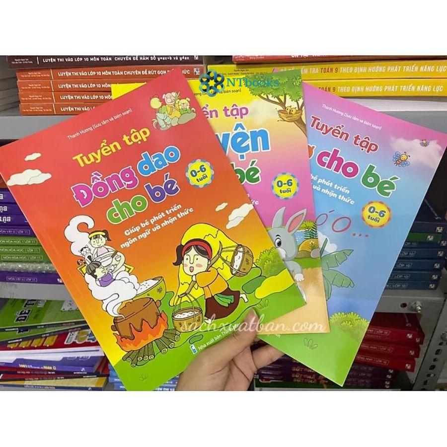 Combo 5 cuốn Tuyển tập Thơ, truyện, đồng dao cho bé + Thơ Cho Bé Học Nói + Truyện Cho Bé Học Nói - Giúp bé phát triển ngôn ngữ và nhận thức