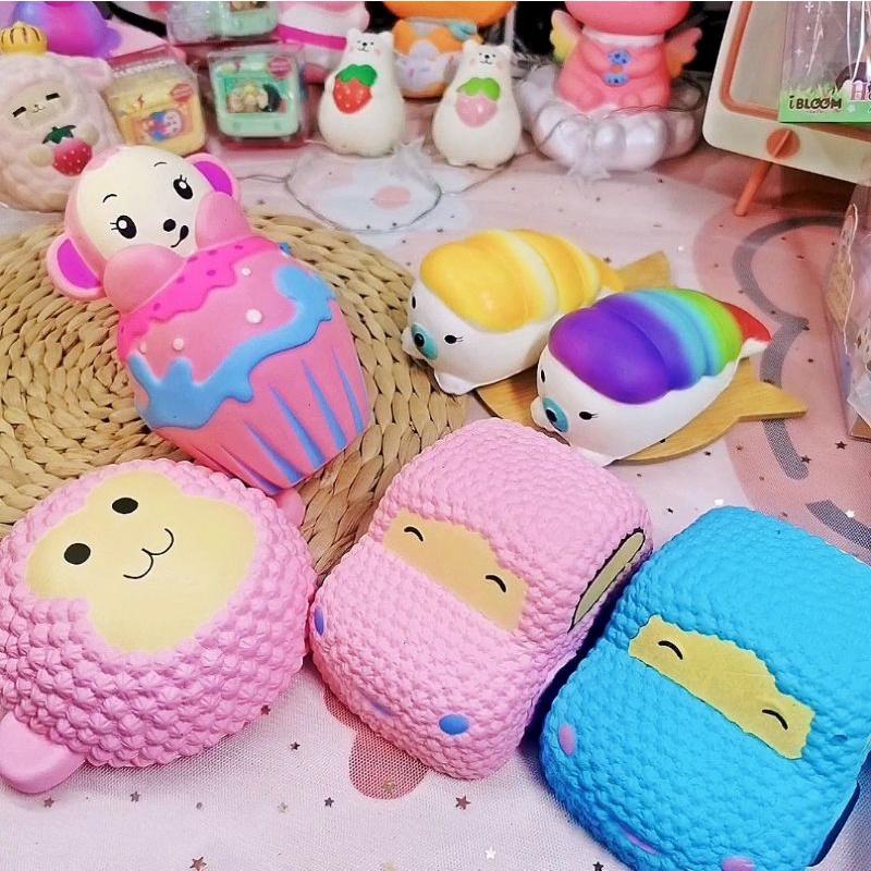 Squishy đồ chơi bánh khỉ, sushi, bánh kem xe Siêu Mềm Và Slow