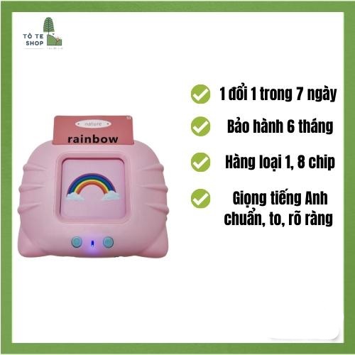 Máy đọc thẻ tiếng Anh 112 Flashcard cho bé, thẻ học 224 từ vựng tiếng Anh, máy đọc thẻ từ vựng tiếng Anh con mèo