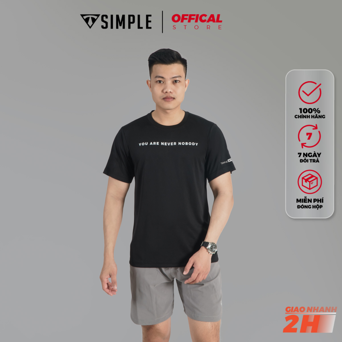 Áo Thể Thao Nam TSIMPLE cổ tròn tay ngắn tập gym vải thun lạnh thoáng mát co giãn chuẩn form MSSAHP7
