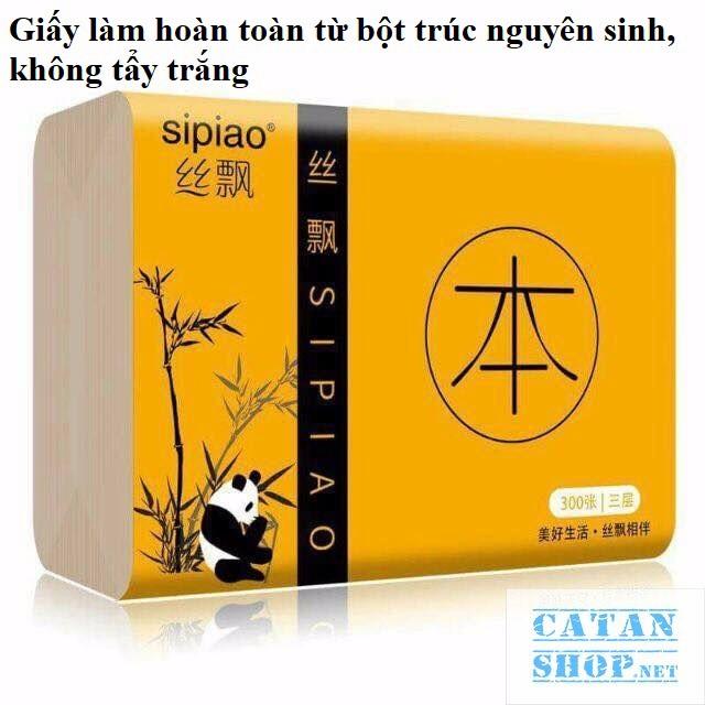 KHĂN GIẤY COMBO 10 KHĂN GIẤY GẤU TRÚC SIPIAO SIÊU DAI, VỆ SINH, AN GD264-KHANGIAY