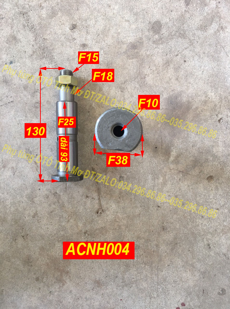 ắc nhíp F25 dài 130 có vặn ren