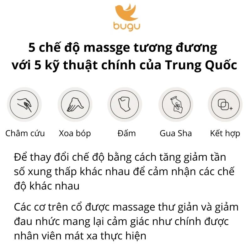 Máy Massage Cổ Vai Gáy Mát Xa Cột Sống Cổ Xung Điện 5 Chế Độ 15 Cường Độ Bugu BG-NM1 - Hàng Chính Hãng