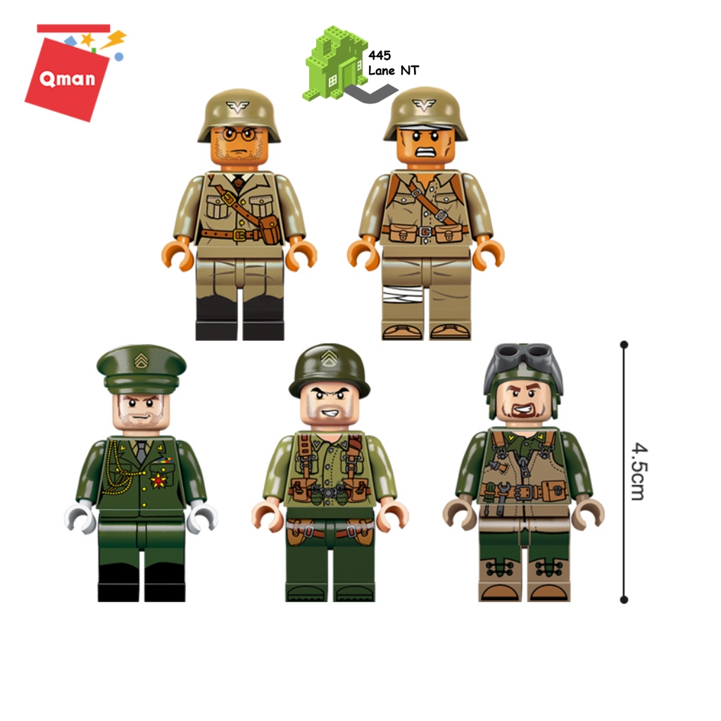 Đồ Chơi Lắp Ráp Lego Quân Sự Qman 1721 Xe Tăng Quân Đội Hồng Quân 482 Chi Tiết