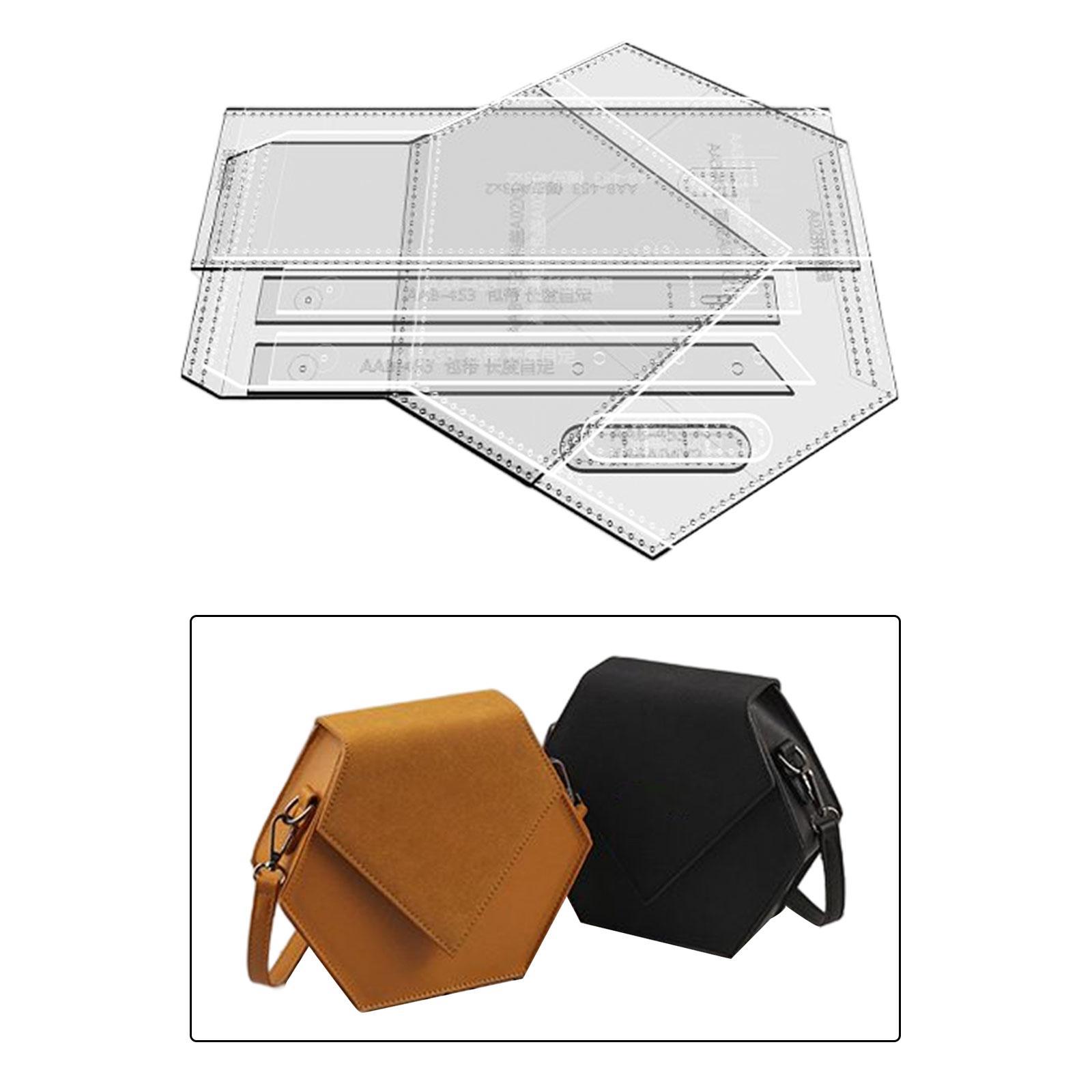 Shoulder Bag Acrylic Template Durable Handmade Bag Template Ruler Patchwork Leather Templates for Leather Craft Quilters Knitting Crafting