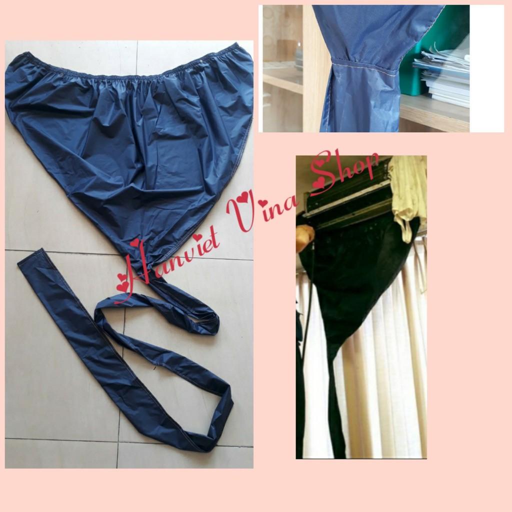 Áo vệ sinh máy lạnh có đuôi, giá rẻ siêu sốc - Xanh đen - kèm 2 dây sỏ