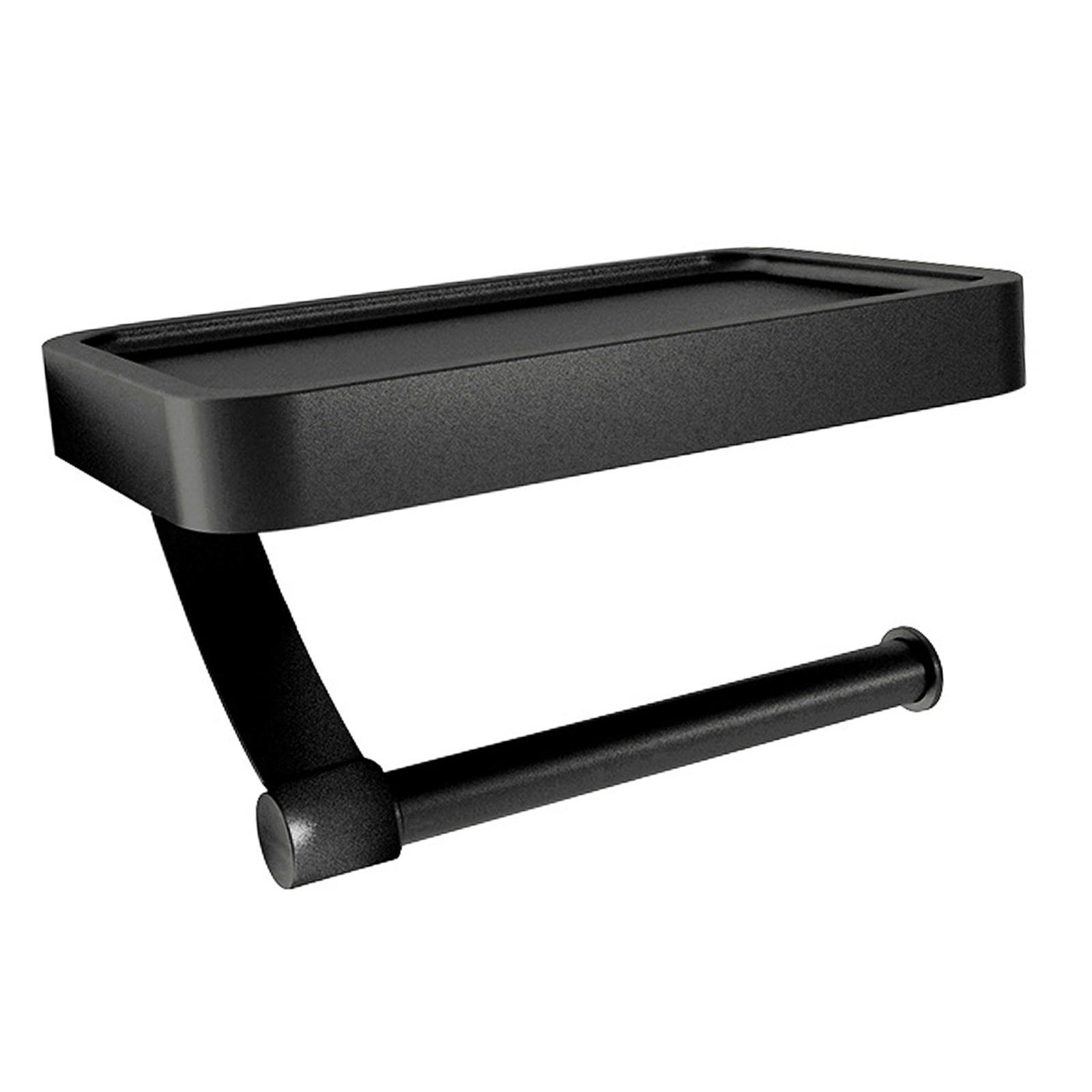 Paper Roll Holder Aluminum Shelf Multifunctional Toilet Roll Holder for Wall