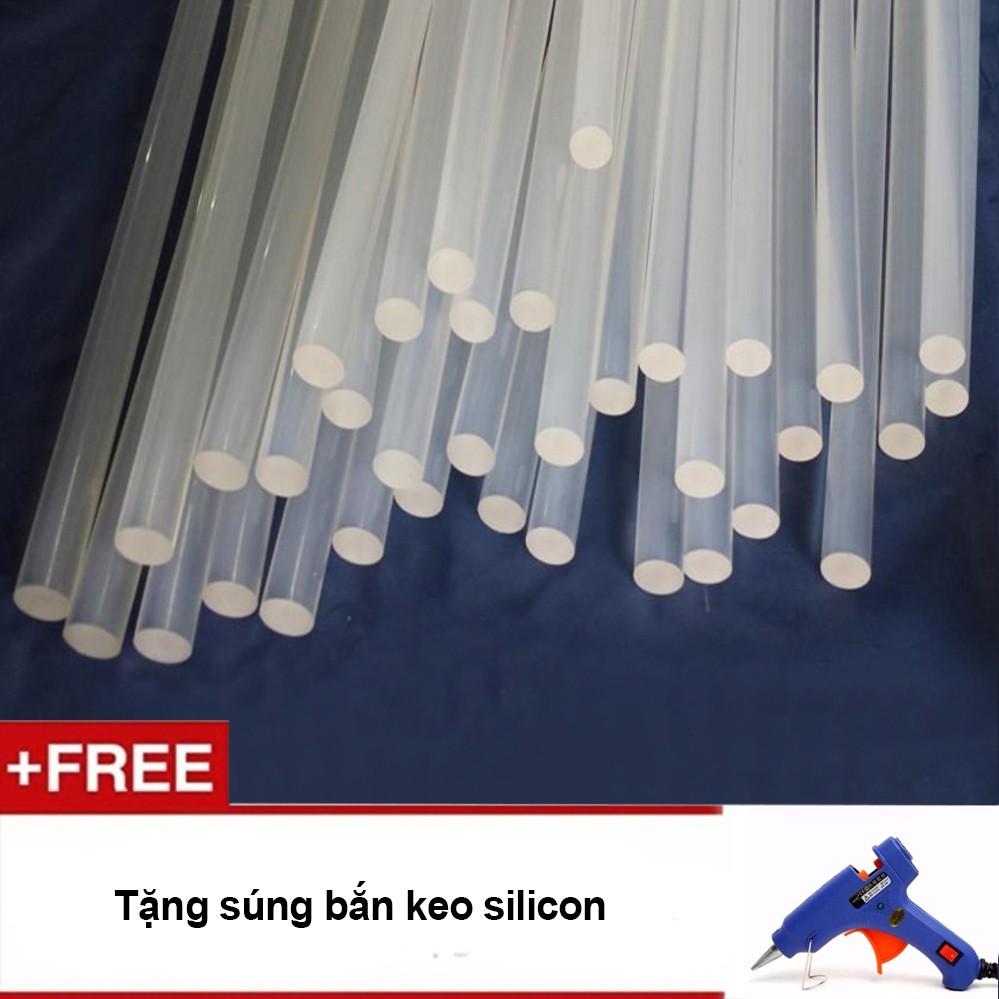 Bộ 10 Cây Keo Silicon 15Cm/25Cm + Tặng Máy Bắn Keo Nến 20W Sịn - Sửa Chữa Gia Đình, Làm Đồ Hand Made