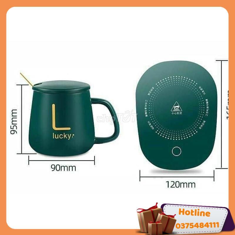 Bộ Đế Hâm Nóng Điện Tử Kèm Ly Sứ Cao Cấp Hiện Đại Và Gọn Nhẹ - Hàng Loại 1