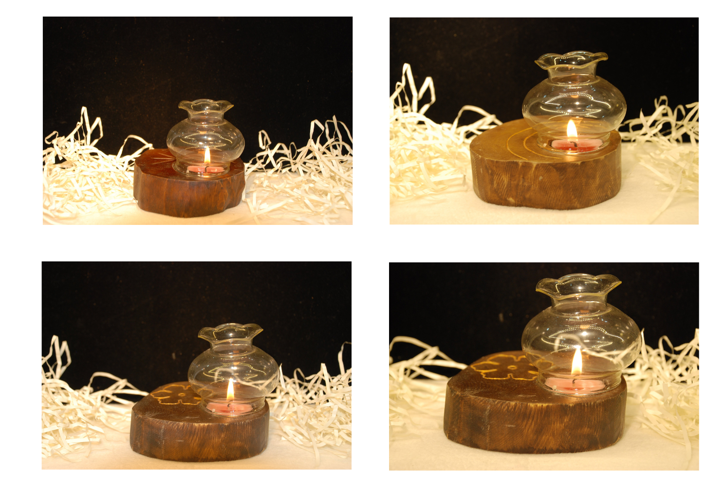 Bộ đế nến Tealight + chụp thủy tinh