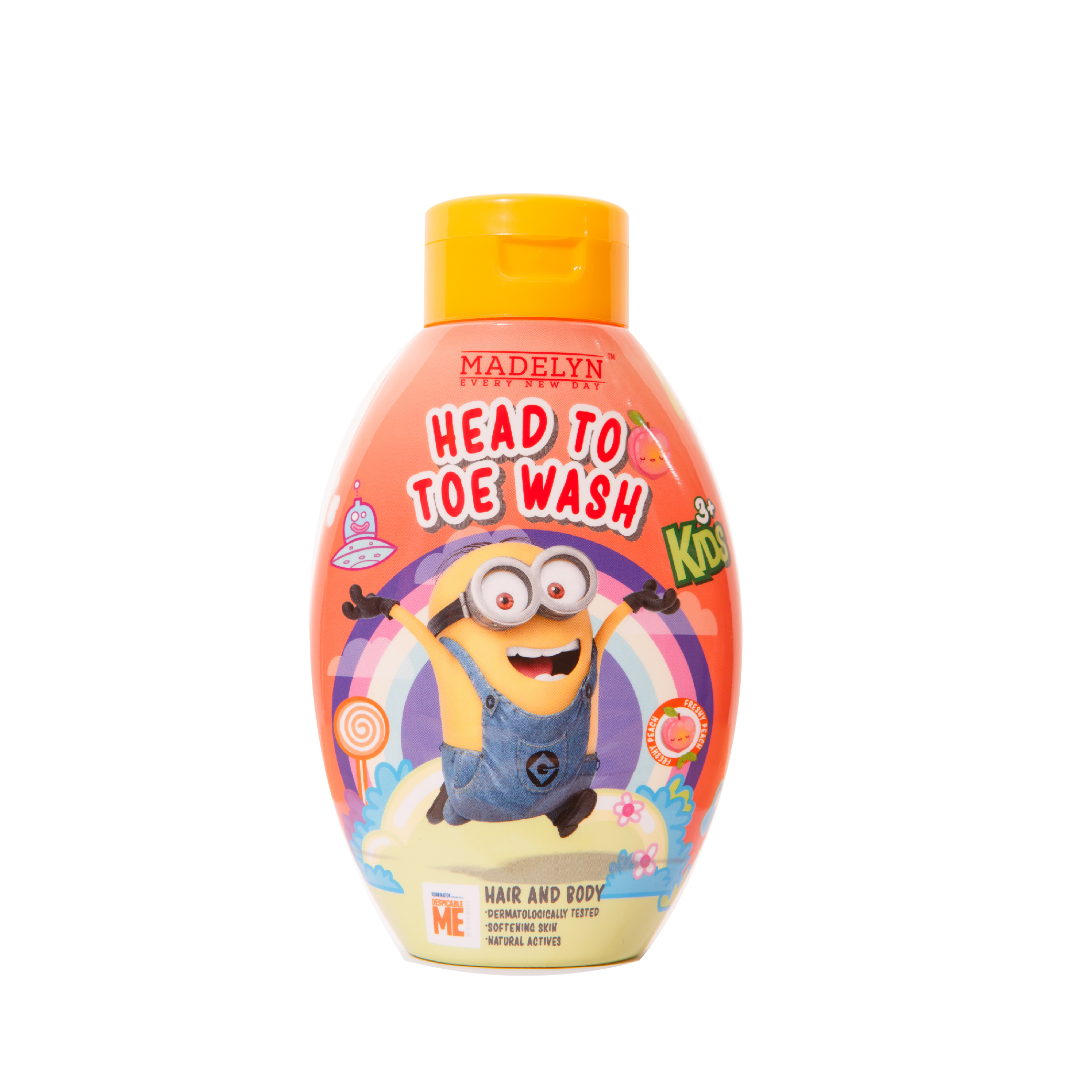 Tắm Gội Toàn Thân Hương Đào Tươi Dành Cho Trẻ Em (MINION MADELYN MINION KIDS HEAD TO TOE WASH PEACH) 250ml