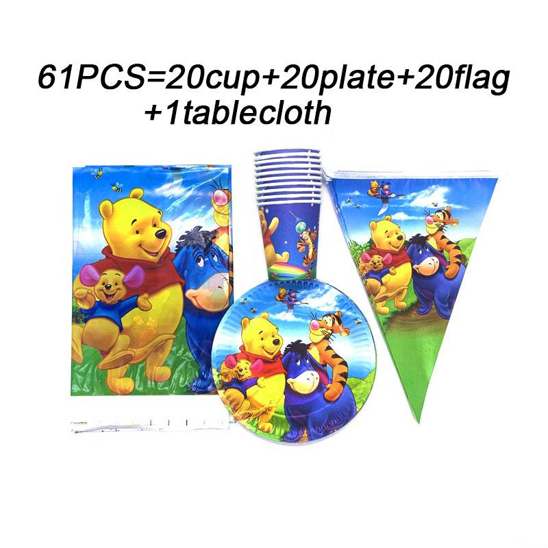 Disney Winnie The Pooh Chủ Đề Trang Trí Tiệc Sinh Nhật Trẻ Em Dùng Một Lần Bộ Đồ Ăn Khăn Ăn Cốc Tấm Khăn Trải Bàn Dự Tiệc Cung Cấp