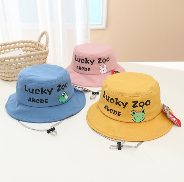 Mũ vành cho bé họa tiết LUCKY ZOO Chất Cotton mềm mịn kiểu dáng hàn quốc , 2 tuổi - 6 tuổi