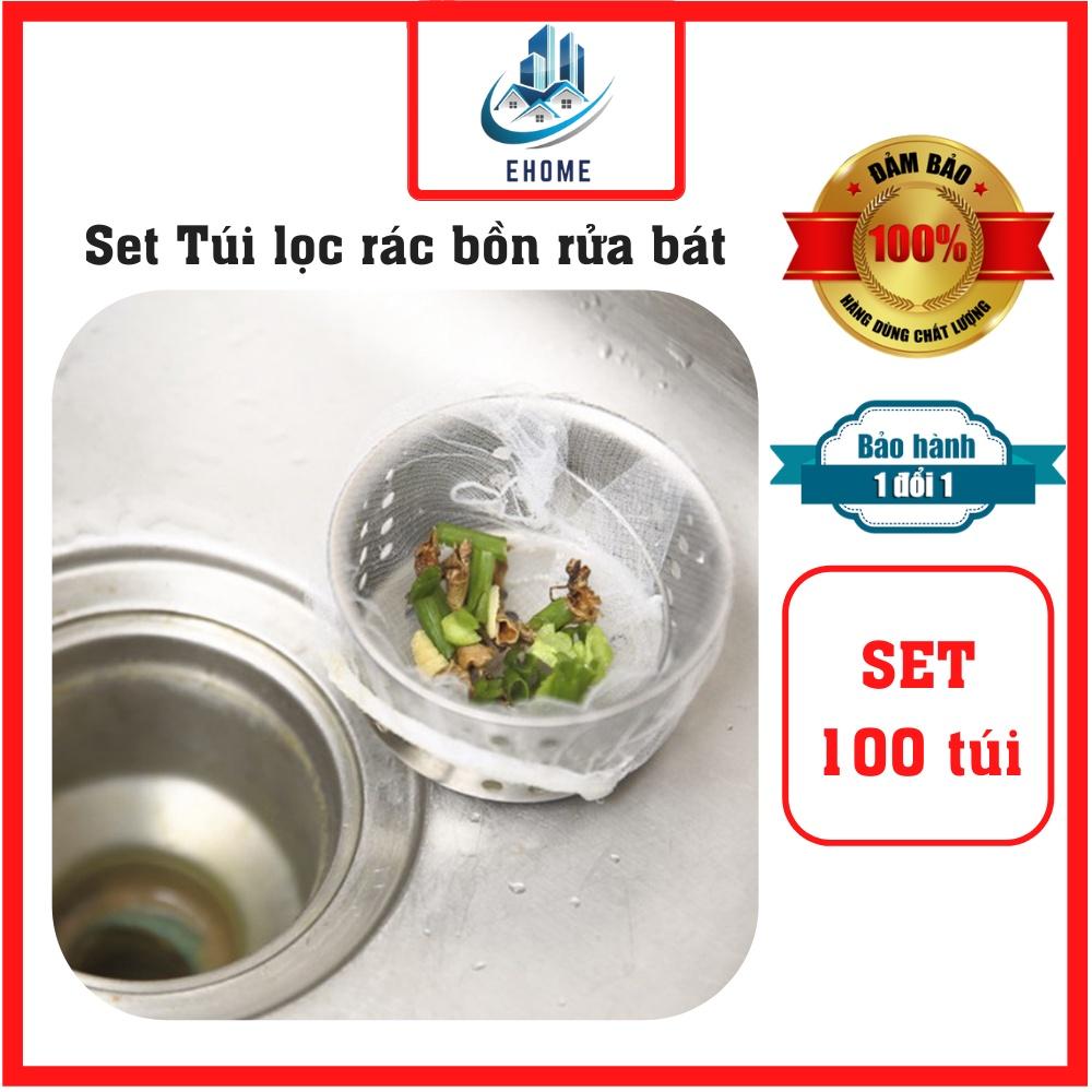 Set 100 cái Túi lưới lọc rác bồn rửa bát chén Thông Minh, Tiện Lợi, Dễ Sử Dụng, Dai, An Toàn Với Môi Trường