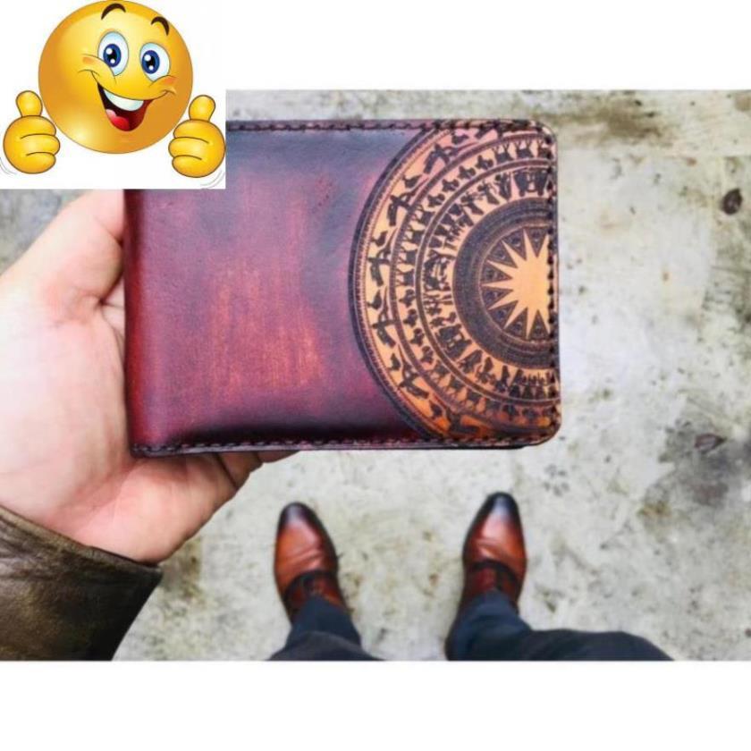 VÍ RAM TRỐNG ĐỒNG ĐỎ MAHOGANY DÁNG NGANG – MỆNH HỎA VÀ MỆNH THỔ - HÀNG CHÍNH HÃNG RAM LEATHER .