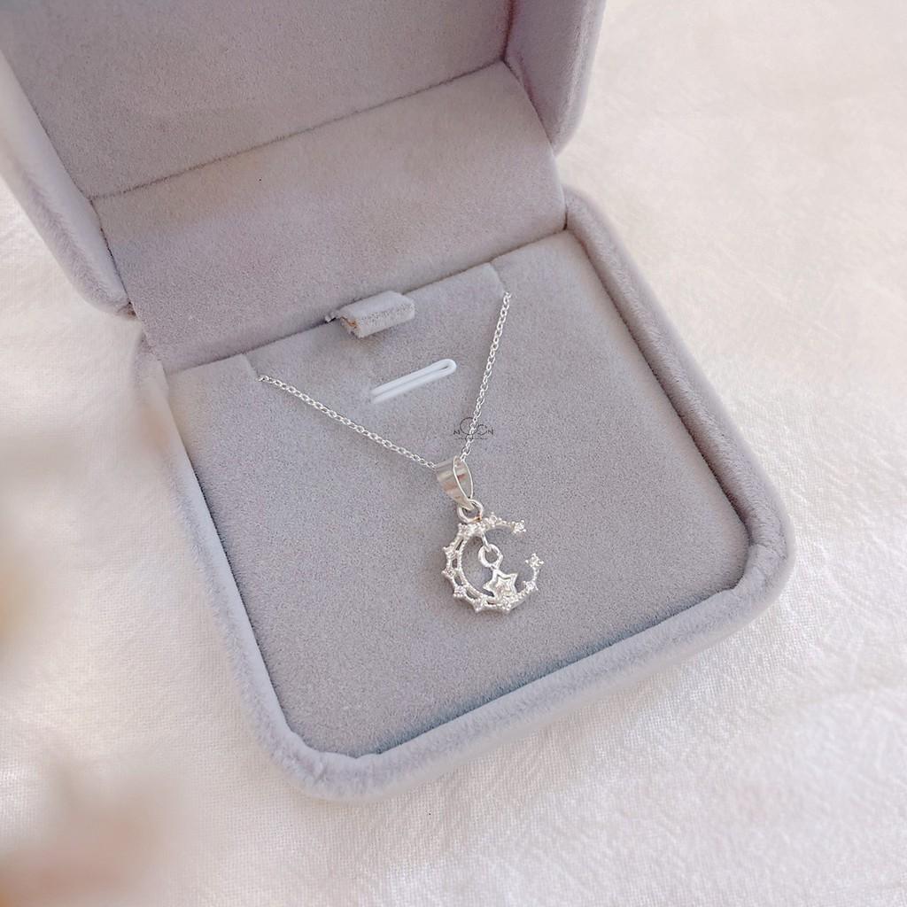 Dây chuyền bạc moonsilver vòng cổ bạc nữ trăng sao đính đá cao cấp