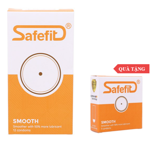 Bao cao su Safefit Smooth hộp 12 cái tặng hộp 3 cái