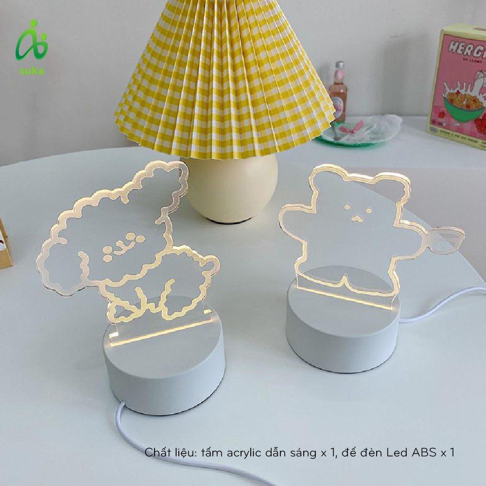 Đèn ngủ trang trí led Animal 3D, trang trí phòng, sự kiện, Quà tặng SK