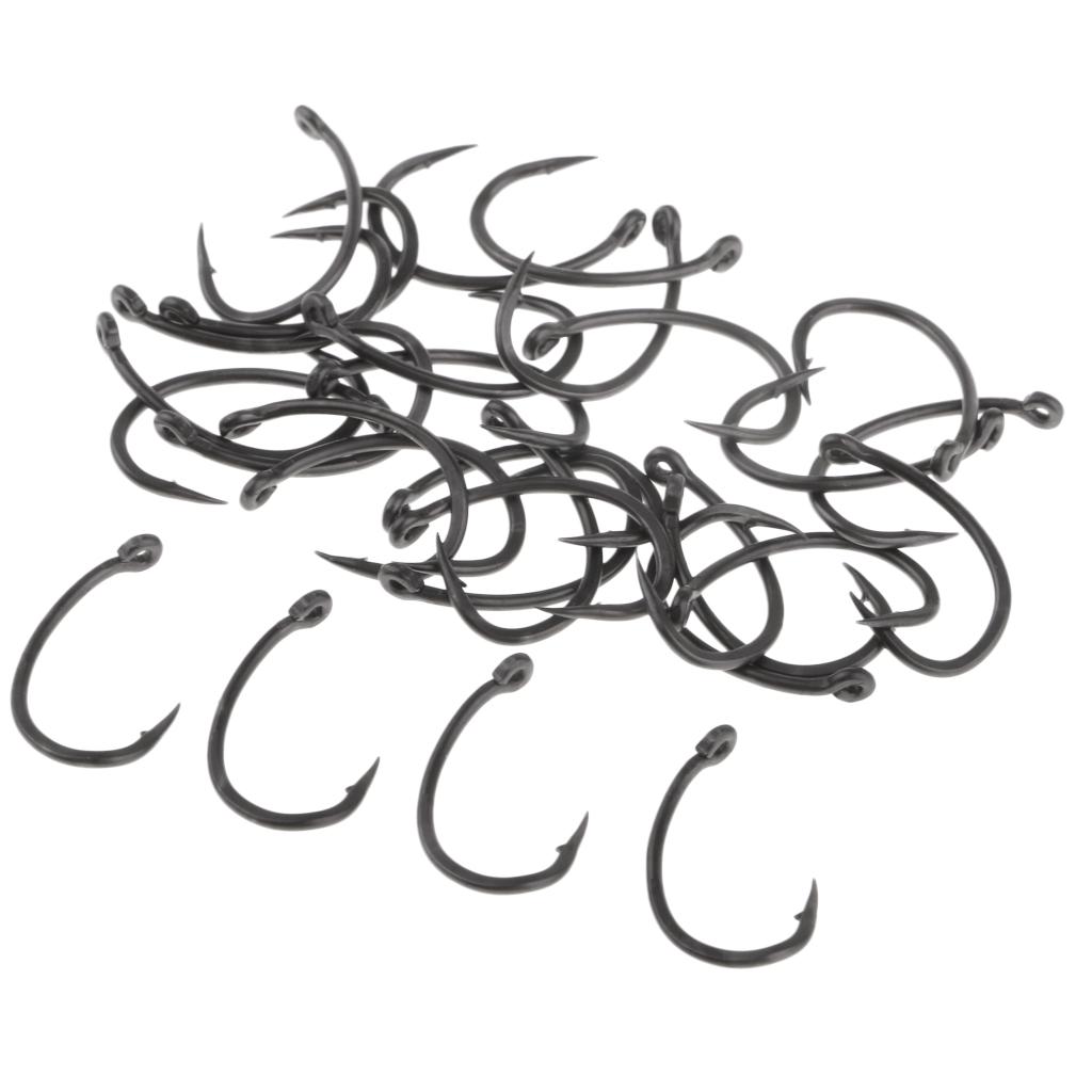 30Pcs High Carbon Steel Fishing Hooks Barbed Hooks Circle Hook 14.5x8.5mm