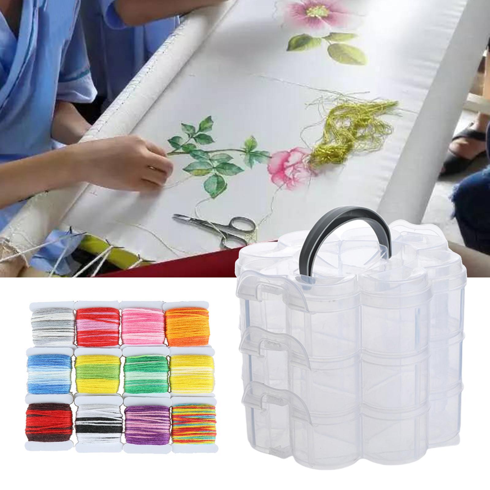 Clear Plastic Storage Box, Tool Box, Sewing Box Organizer, Multipurpose Organizer, Portable Handled Storage Case for Art Craft