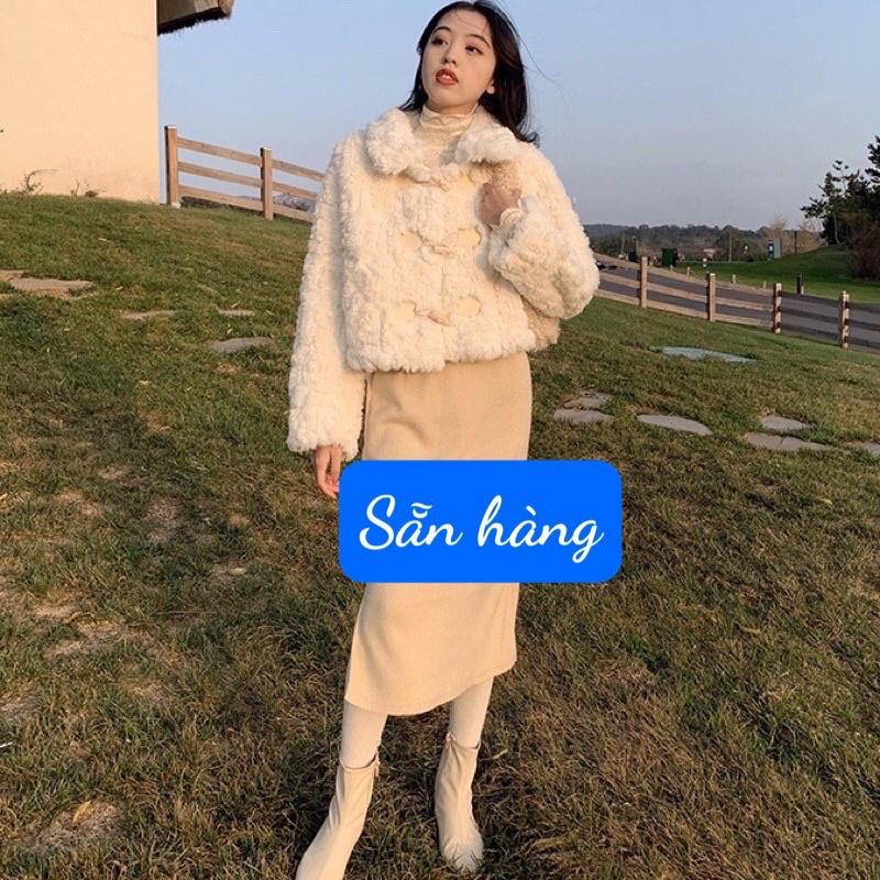 Áo khoác lông nữ siêu đẹp dáng ngắn hàng quảng châu cao cấp sẵn hàng