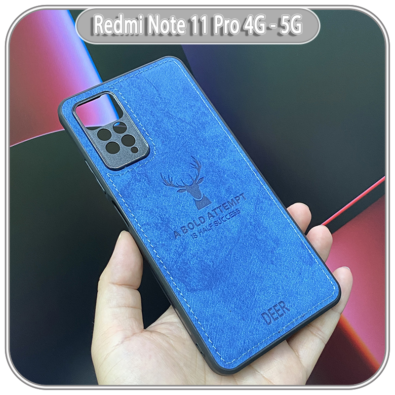 Ốp lưng cho Xiaomi Redmi Note 11 Pro 4G 5G giả da con hươu DEER