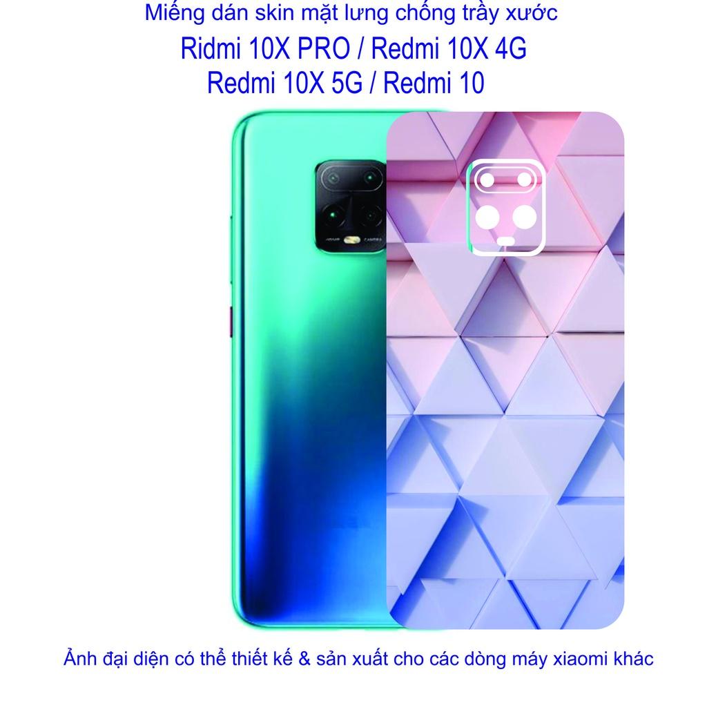 Miếng Dán Skin mặt lưng dành cho Redmi 10x pro / Redmi 10X 4G / Redmi 10X 5G / Redmi 10 Chống trầy xước
