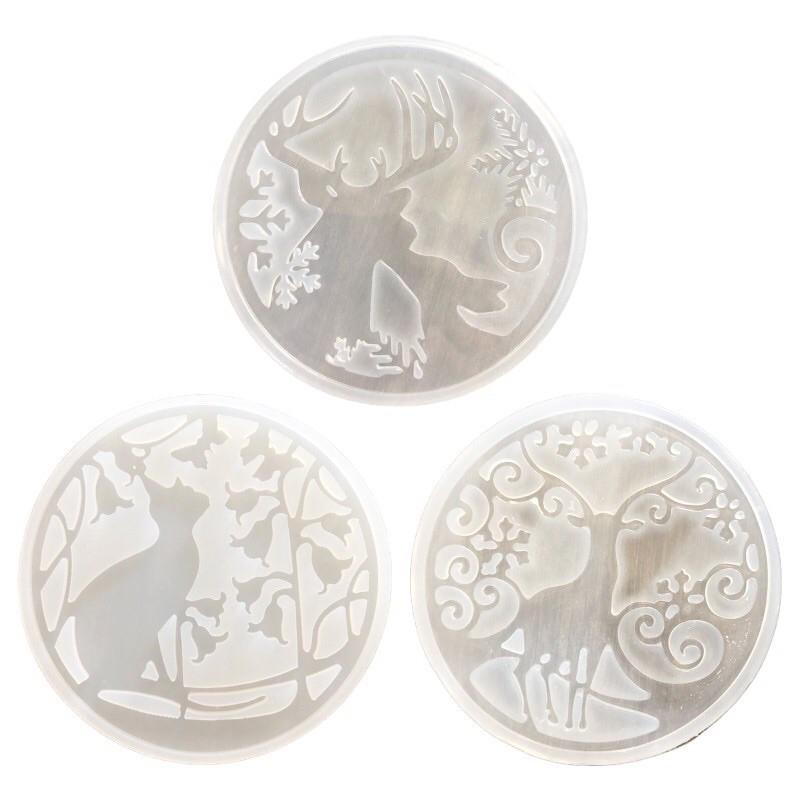 Khuôn Silicone Móc Khóa Resin Tròn Làm Đồ Trang Trí Noel Giáng Sinh - Trường Thịnh Sài Gòn