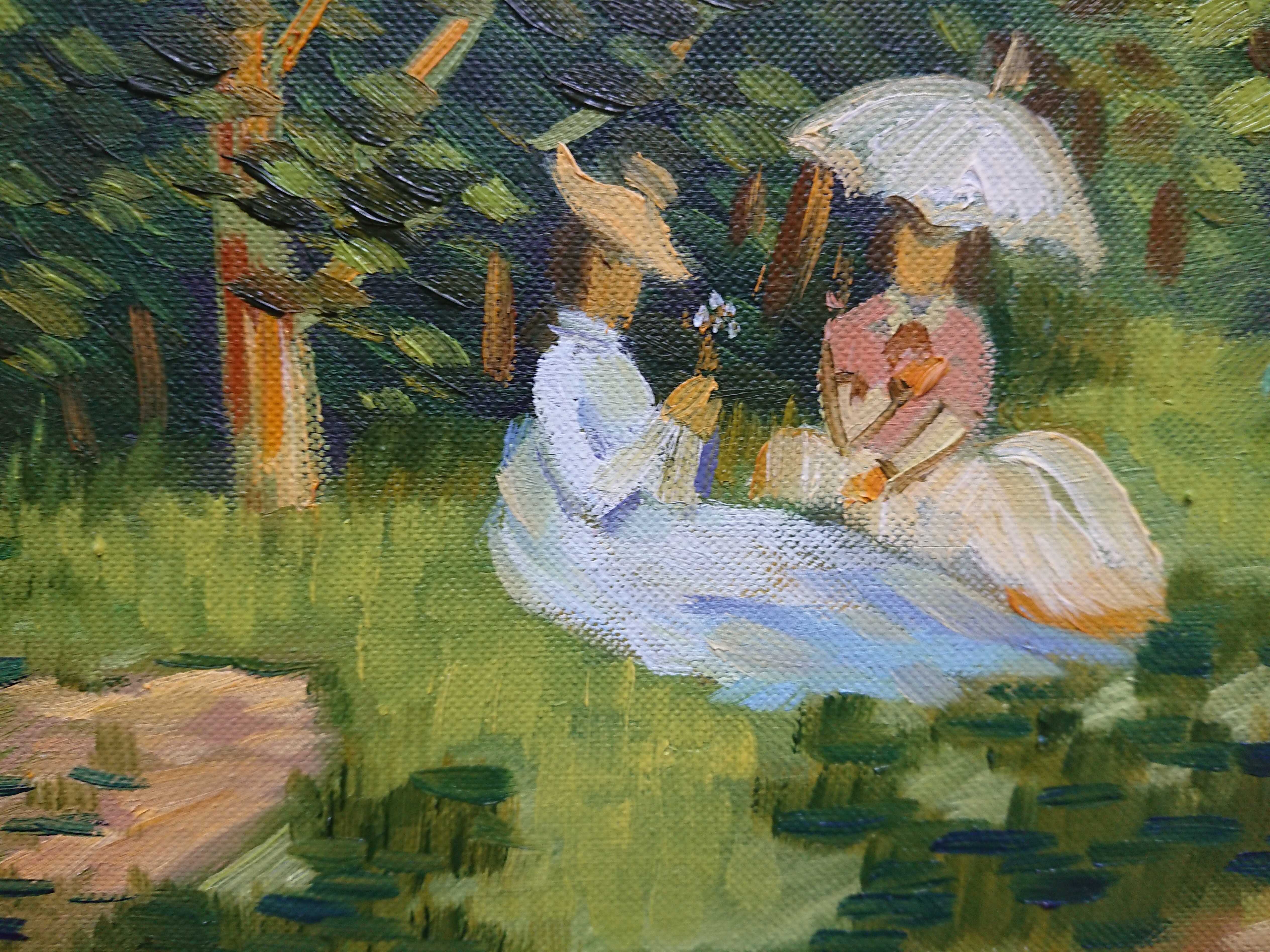 Tranh Sơn Dầu Vẽ Tay 30x40cm - Thì Thầm Mùa Xuân (Monet)