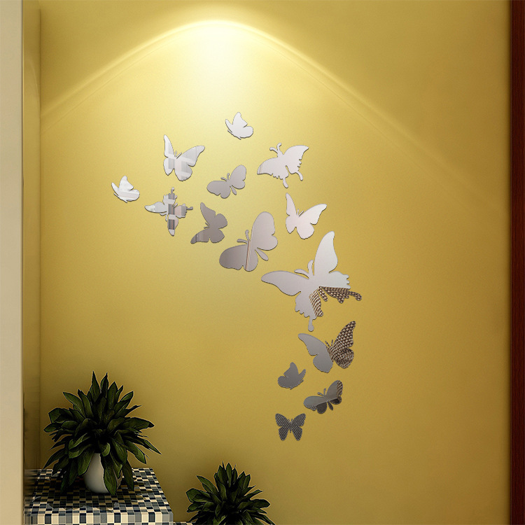 Bộ decal dán tường trang trí 3D sáng tạo cao cấp 14 bướm