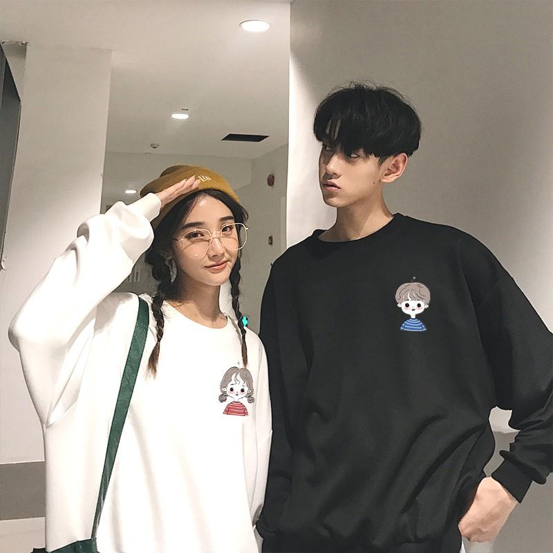 Áo Đôi Sweater Chàng trai cô gái phong cách Ulzzang Hàn Quốc tay dài họa tiết in hình cá tính CoolZ CZ689