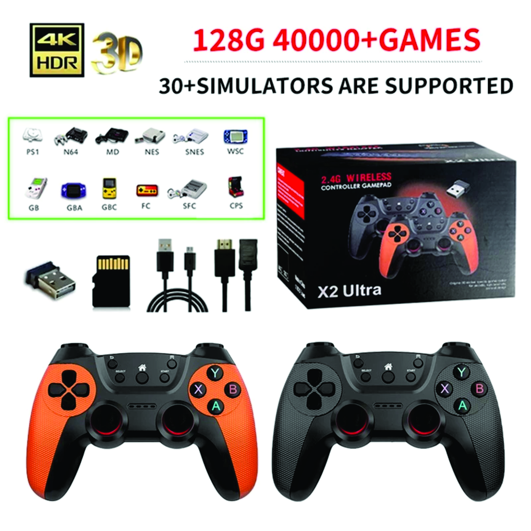 Game Stick M8 3D 41000 game 128G PSP, PS HDMI điện tử 4 nút máy chơi game Napigo cầm tay không dây