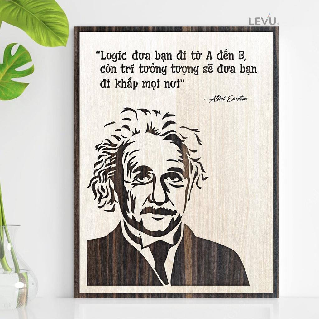 Tranh slogan câu nói nổi tiếng của Albert Einstein bằng gỗ khắc laser LEVU NT09