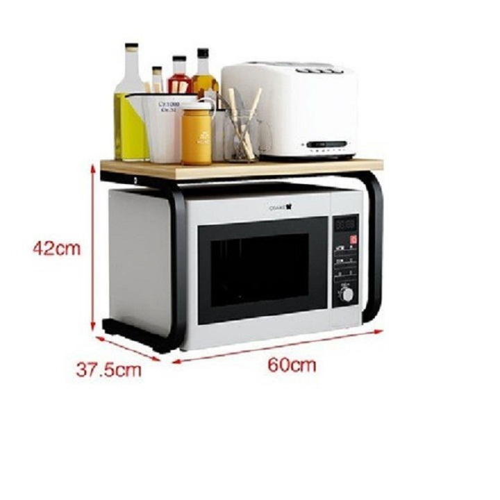 Kệ lò vi sóng kiểu chữ C chân inox không rỉ tặng kèm dụng cụ lót nồi, rửa bát silicol tiện lợi