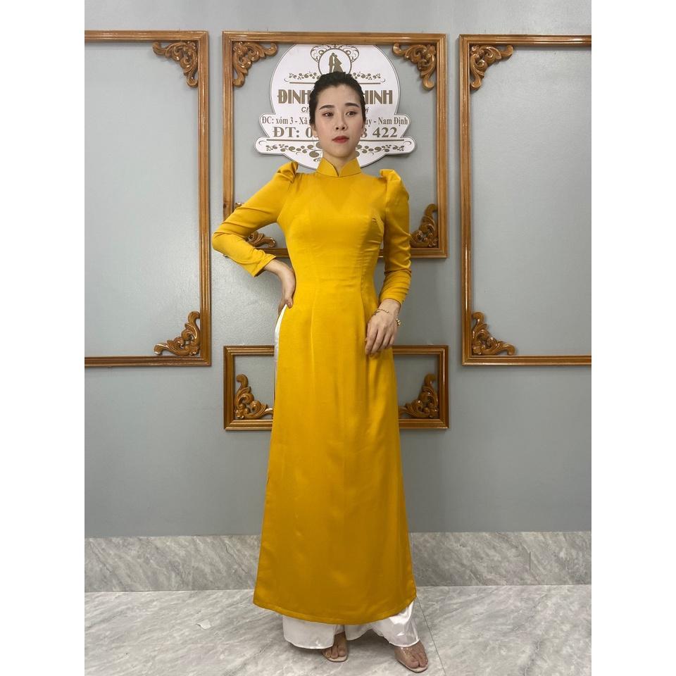 Áo dài tây thi trơn cao cấp_Duy Chinh_ADTT0004_Tông Màu Vàng