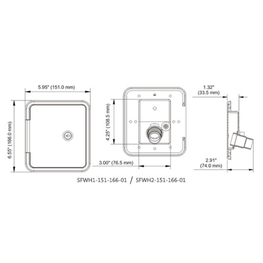 White Gravity City Water Inlet Fill The Bowl Hatch Lock RV Trailer # 1