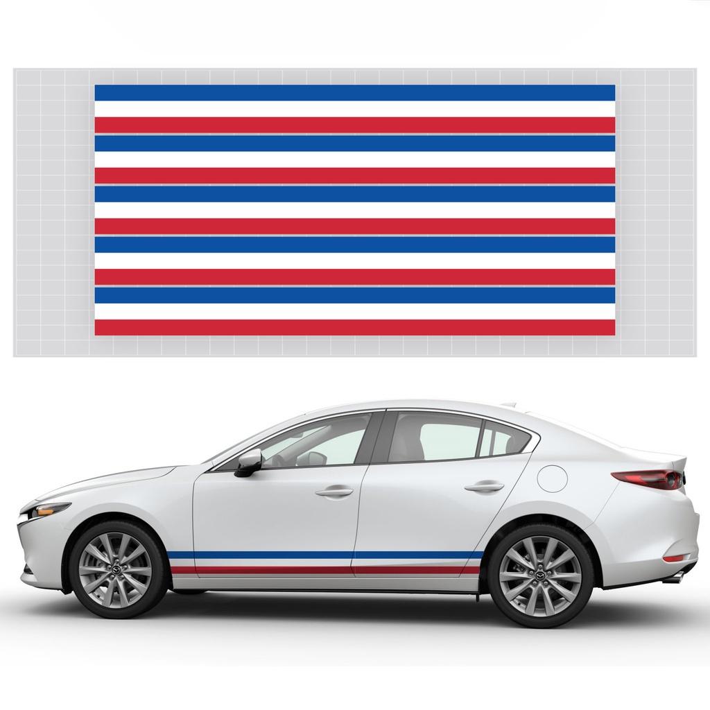 Combo 3 mét Decal Tem Sườn Xe Ô Tô chọn mẫu Mẫu Cờ Đức, Pháp, Italy, Performance, Decal Dán Sườn Xe Ô Tô Đẹp Nhất