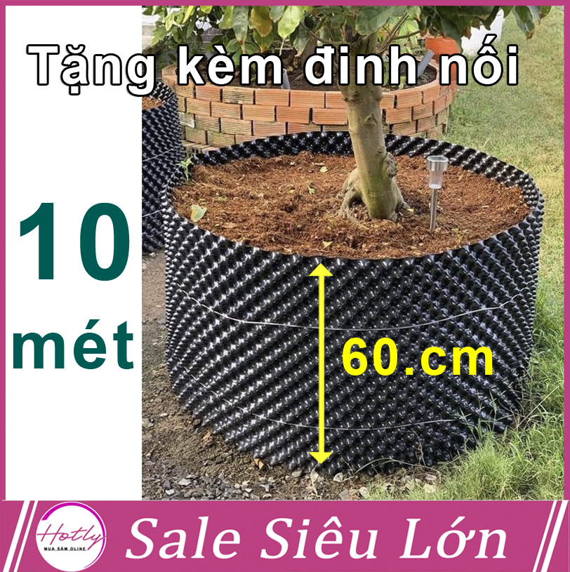 10 MÉT Bầu ươm cây V6 CAO 60CM dày 6mm, cắt theo mét dài khách đặt, tặng ốc vít-77903