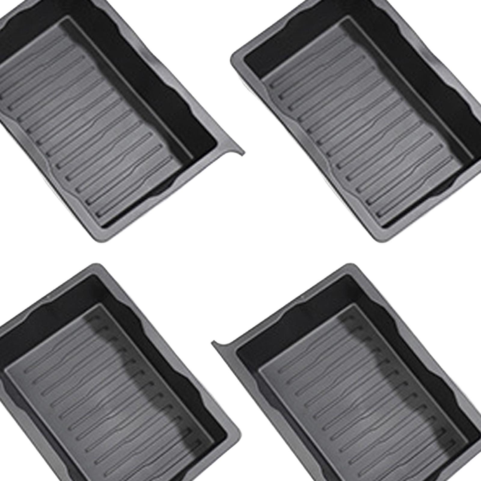 4Pieces Underseat Organizer Tray TPE Car Accessories Easy to Install Container Durable Drawer Holder under Seat Storage Box for Model Y